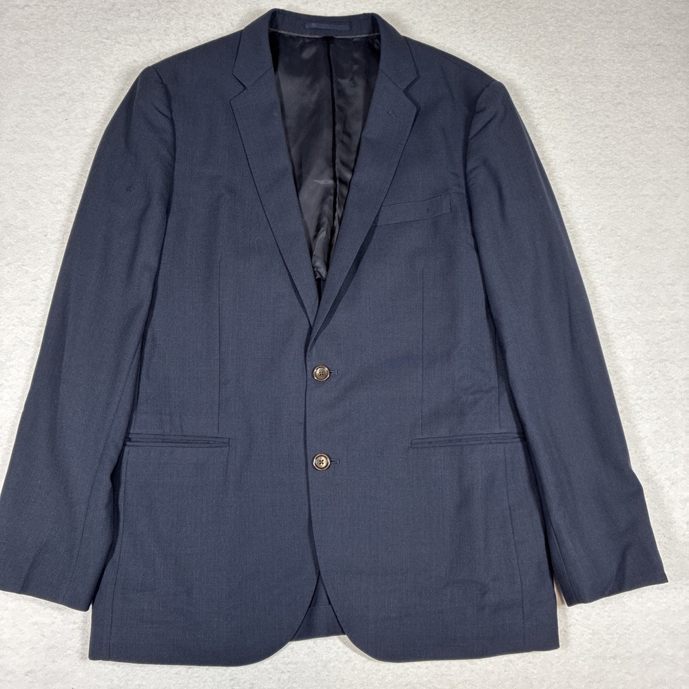 J. Crew Ludlow Tollegno 1900 Wool Navy Blue Semi Structured Blazer 42R Preppy